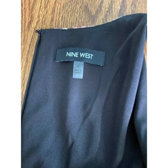 Nine West Dress  Black Floral Embroidered Paisley‎ Whimsigoth Fairy Witch Size 8 - Picture 10 of 10